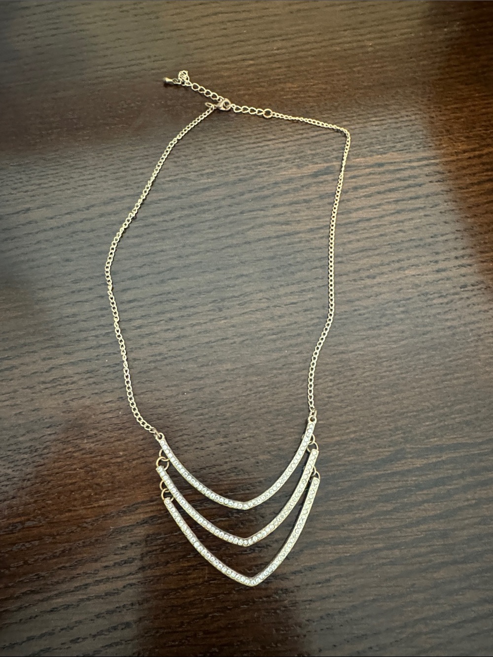 Delicate Gold-Tone Layered Chevron Necklace